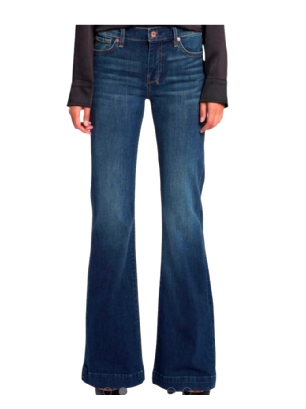 7 For All Mankind Dojo Mid Rise Stretch Trouser Flare jeans size 29